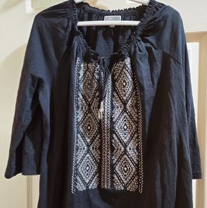 JM Collection black pheasant shirt